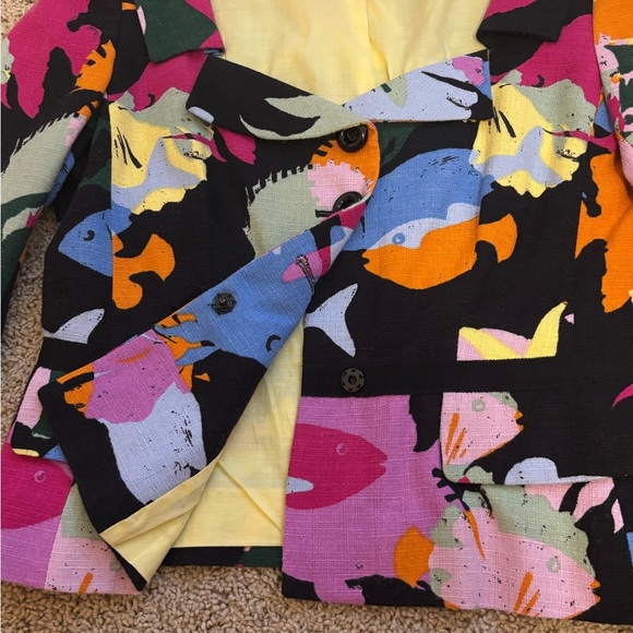 Moschino Jacket | Art Deco Fish Print | Size 12 - Picture 5 of 11